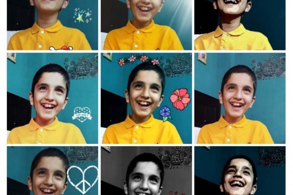 Nine images of her son
